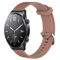 Per Xiaomi Mi Watch S1 Cinturino per orologio in silicone strutturato con diamanti da 22 mm (marrone)