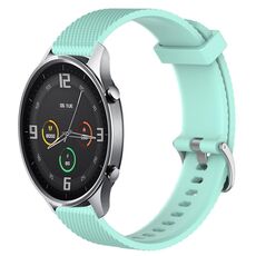 Per Xiaomi Mi Watch Color 22mm Cinturino in silicone testurizzato con diamanti (verde acqua)