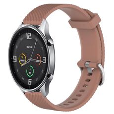 Per Xiaomi Mi Watch Color 22mm Cinturino in silicone testurizzato con diamanti (marrone)
