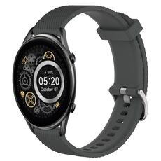 Per Xiaomi Haylou RT2 LS10 Cinturino per orologio in silicone testurizzato con diamanti da 22 mm (grigio scuro)