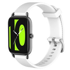 Per Xiaomi Haylou RS4 LS12 Cinturino per orologio in silicone testurizzato con diamanti da 22 mm (bianco)