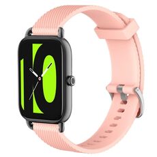 Per Xiaomi Haylou RS4 LS12 Cinturino per orologio in silicone testurizzato con diamanti da 22 mm (rosa)
