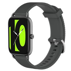 Per Xiaomi Haylou RS4 LS12 Cinturino per orologio in silicone testurizzato con diamanti da 22 mm (grigio scuro)