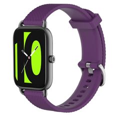 Per Xiaomi Haylou RS4 LS12 Cinturino per orologio in silicone testurizzato con diamanti da 22 mm (viola)