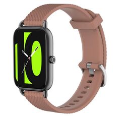 Per Xiaomi Haylou RS4 LS12 Cinturino per orologio in silicone testurizzato con diamanti da 22 mm (marrone)