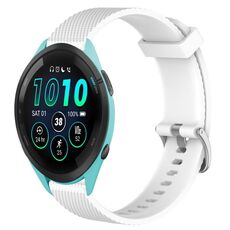 Per Garmin Forerunner 265 22mm cinturino in silicone testurizzato con diamanti (bianco)