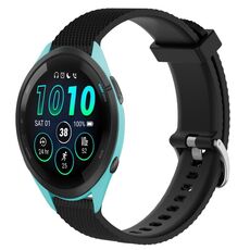 Per Garmin Forerunner 265 22mm cinturino in silicone testurizzato con diamanti (nero)