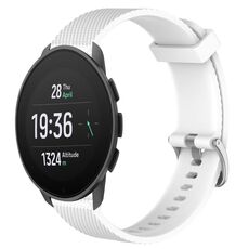 Per Suunto 9 Peak Pro 22mm Cinturino in silicone testurizzato con diamanti (bianco)