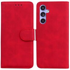 Per Samsung Galaxy S23 FE 5G Skin Feel Custodia per telefono in pelle a conchiglia di colore puro (rosso)