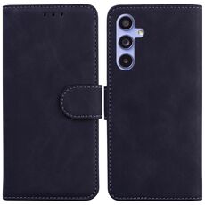 Per Samsung Galaxy S23 FE 5G Skin Feel Custodia per telefono in pelle a conchiglia di colore puro (nero)