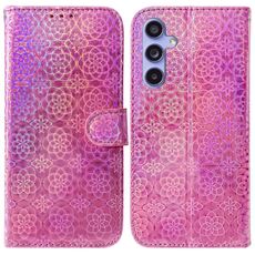 Per Samsung Galaxy S23 FE 5G Custodia per telefono in pelle con fibbia magnetica colorata (rosa)