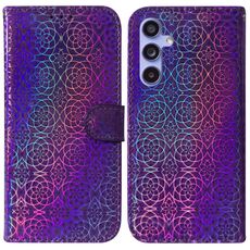 Custodia per telefono in pelle con fibbia magnetica colorata per Samsung Galaxy S23 FE 5G (viola)
