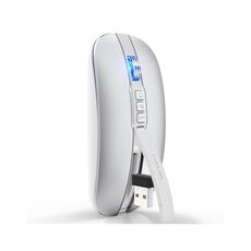 HXSJ M113 2400 DPI Dual Mode 2,4 GHz + Bluetooth 5.1 Mouse wireless (argento spaziale)