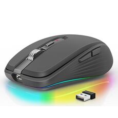 HXSJ M303 2400 DPI Dual Mode 2,4 GHz + Bluetooth 5.1 Mouse wireless (nero)