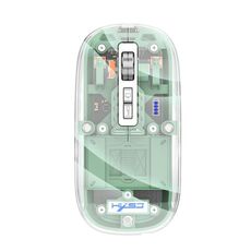Mouse da gioco wireless a tre modalità con magnete trasparente HXSJ T900 (verde fagiolo)