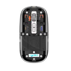 HXSJ T900 Mouse da gioco wireless a tre modalità con magnete trasparente (nero)