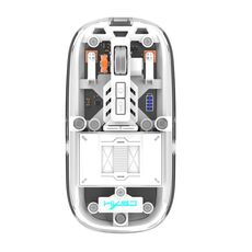 HXSJ T900 Mouse da gioco wireless a tre modalità con magnete trasparente (bianco)