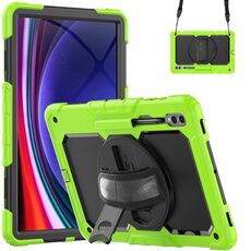 Per Samsung Galaxy Tab S9 Ultra / S8 Ultra Silicone + custodia per tablet PC (giallo verde + nero)
