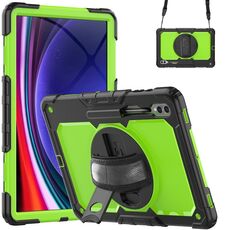 Custodia per tablet Samsung Galaxy Tab S9 Ultra / S8 Ultra in silicone + PC (nero + giallo verde)