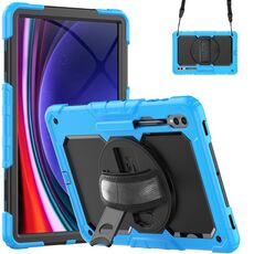 Per Samsung Galaxy Tab S9 Ultra / S8 Ultra Silicone + custodia per tablet PC (azzurro + nero)