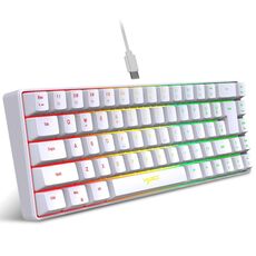 HXSJ V200 Tastiera meccanica retroilluminata RGB cablata 68 copritasti, lunghezza cavo: 1,7 m (bianco)