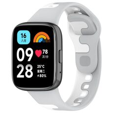 Per Redmi Watch 3 cinturino in silicone bicolore con cucitura attiva (grigio bianco)