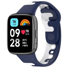 Per Redmi Watch 3 cinturino in silicone bicolore con cucitura attiva (blu bianco)