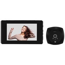 N7 Schermo da 4,5 pollici 1080P HD Visione notturna Rilevazione movimento Smart Cat Eye Campanello video (Nero)