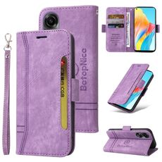 Per OPPO A78 4G BETOPNICE Custodia per telefono in pelle con fibbia a doppio lato (viola)