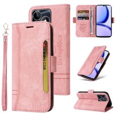 Per Realme C53/Narzo N53 BETOPNICE Custodia in pelle con fibbia a doppio lato (rosa)