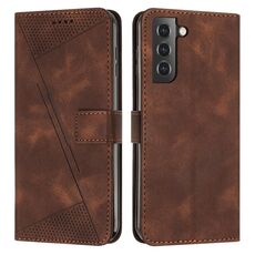 Custodia in pelle per Samsung Galaxy S22+ 5G Dream Triangle con cordino (marrone)