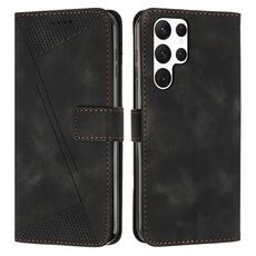 Custodia in pelle per Samsung Galaxy S22 Ultra 5G Dream Triangle con cordino (nero)
