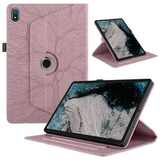 Per Nokia T20 10.4 2021 Custodia per tablet in pelle con rotazione in rilievo Tree Life (oro rosa)