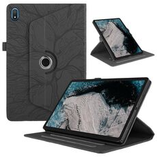 Per Nokia T20 10.4 2021 Custodia per tablet in pelle con rotazione in rilievo Tree Life (nero)