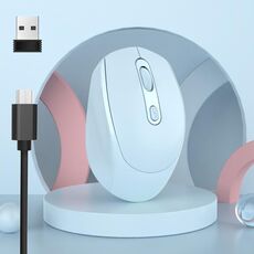 HXSJ M107 Mouse ricaricabile wireless a 4 pulsanti 1600 DPI 2,4 GHz (blu)