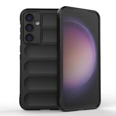 Per Samsung Galaxy S23 FE 5G Magic Shield TPU + custodia per telefono in flanella (nera)