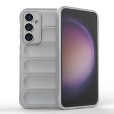 Per Samsung Galaxy S23 FE 5G Magic Shield TPU + custodia per telefono in flanella (grigio)