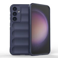 Per Samsung Galaxy S23 FE 5G Magic Shield TPU + custodia per telefono in flanella (blu scuro)