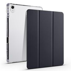 Per Huawei MatePad 11.5 2023 Custodia per tablet in pelle Smart TPU trasparente 3 pieghevoli (nera)