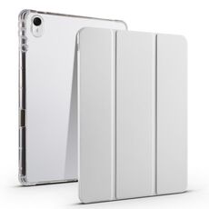 Per Huawei MatePad 11.5 2023 Custodia tablet in pelle TPU trasparente pieghevole a 3 pieghe (grigio)