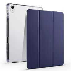 Per Huawei MatePad 11.5 2023 Custodia tablet in pelle TPU trasparente pieghevole a 3 pieghe (blu scuro)
