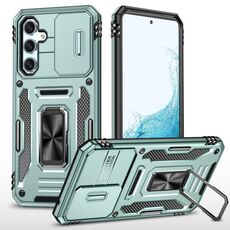 Per Samsung Galaxy S23 FE 5G Armor PC + Custodia per telefono con protezione per fotocamera in TPU (verde alpino)