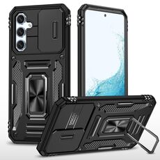 Per Samsung Galaxy S23 FE 5G Armatura PC + Custodia per telefono con protezione per fotocamera in TPU (Nero)