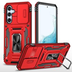 Per Samsung Galaxy S23 FE 5G Armor PC + Custodia per telefono con protezione per fotocamera in TPU (rossa)