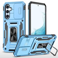 Per Samsung Galaxy S23 FE 5G Armor PC + Custodia per telefono con protezione per fotocamera in TPU (azzurro)