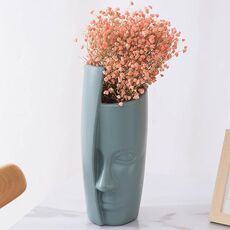Vaso smaltato imitazione di ornamenti di fiori secchi in PE addensato resistente alle cadute e resistente alle cadute (verde chiaro)