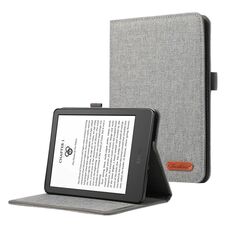 Custodia per tablet PU + TPU con texture orizzontale in tessuto per Amazon Kindle Paperwhite 5 2021 (grigio)