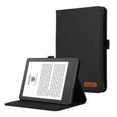 Custodia per tablet PU + TPU con texture orizzontale in tessuto per Amazon Kindle Paperwhite 5 2021 (nero)