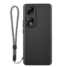 Custodia per telefono con texture in fibra di carbonio Kevlar serie ViLi TC per Honor 90 Pro (nera)