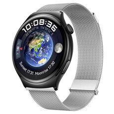 Per Huawei Watch 4/4 Pro Milan cinturino con doppia maglia magnetica in acciaio (argento)